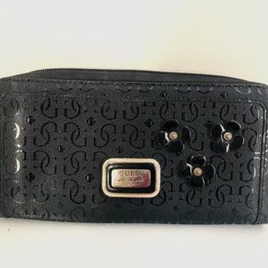 Black Guess Wallet with Flower Print